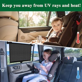 Car Window Shade Set,TuoYi 2 Packs Sun Shade for Baby with UV Protection,Retractable Roller Breathable Shades,Size Fits Most Vehicles,Ideal for Car Travel Nap