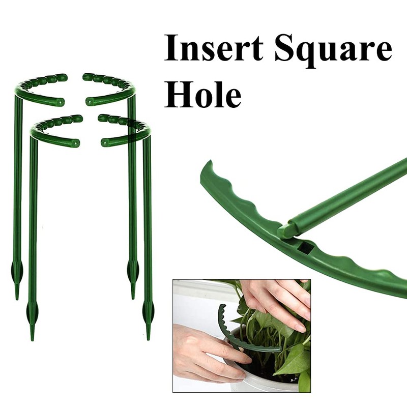 16 Pcs Plant Support Stake Peony Support Ring Cage Half