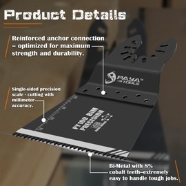 PAYA TOOLS Bi-Metal Cobalt Oscillating Tool Blade, 2-3/4" Extra-Wide Oscillating Saw Blades for Clean Cuts in Hard Wood & Plastic, Universal Fit Multitool Blades 3-Pack