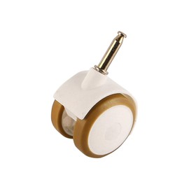FONGKNOX 4PCS Furniture Universal Casters, Double Casters with Sleeve Pin 6.6mm, Furniture Casters with Brakes, One Set of Rubber Wheels, Quiet, Suitable for Cribs (White)
