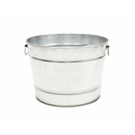 4.5 Gallon Galvanized Wash Tub with Handles-9 7/8 inches High x 13.25 inches in Diameter