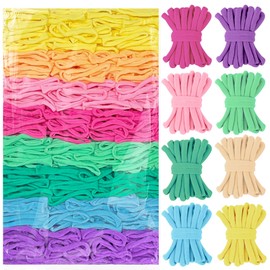 daheypong 800pcs Refill Loops for 7-Inch Weaving Loom - 8 Color Loom Loops for Potholder Making, Durable Nylon Craft Bands for Kids Adults DIY Projects,Pastel Color