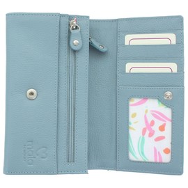 Mala Leather Sandbanks Collection RFID Blocking Leather Wallet 3561_61, Denim-blue, Modern