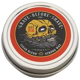 Fisticuffs LLC Grave Before Shave Cigar Blend Strong Hold Mustache Wax 1 OZ. Tin