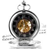 Infinite U Dual Time Display Hollow Skeleton Steel Hand Wind