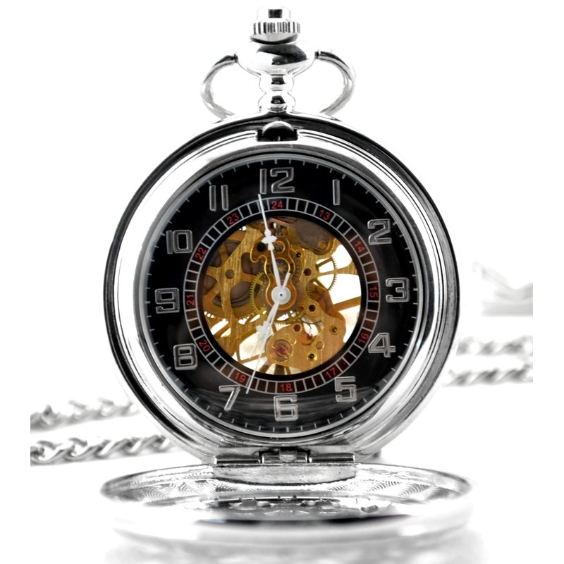 Infinite U Dual Time Display Hollow Skeleton Steel Hand Wind