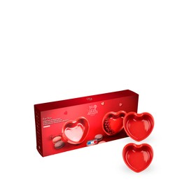 Peugeot Appolia Set of 2 Heart Ramekins 10oz, Red