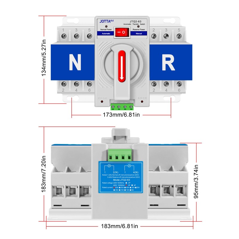 Dual Power Automatic Transfer Switch,CB Type ATS 3P 63A 220V
