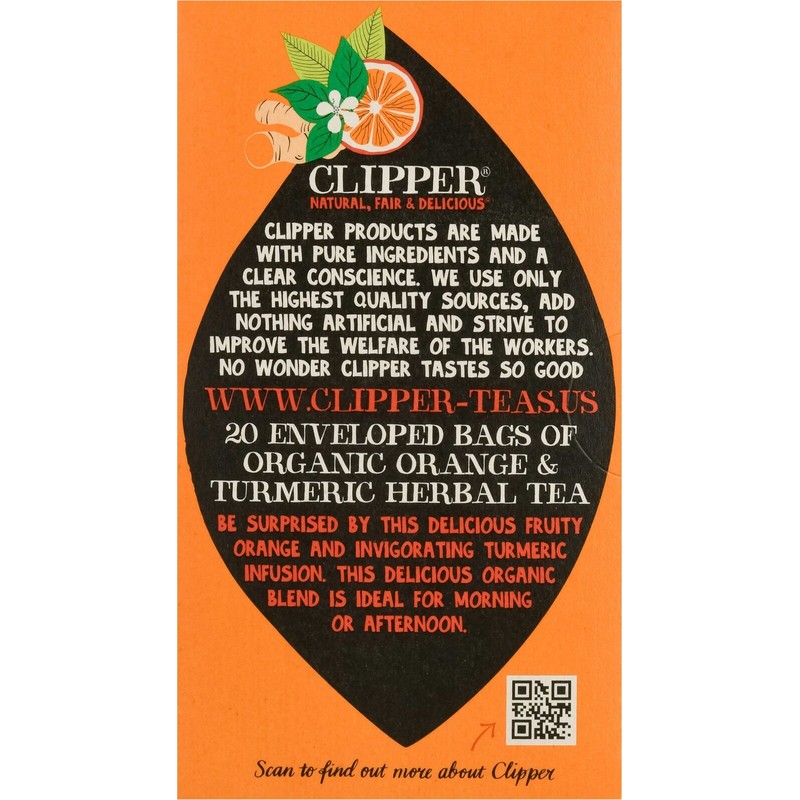 Clipper Organic Orange Turmeric Tea 1.41 oz (Pack of 6)