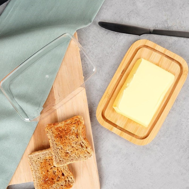 Butterdose Butterschale Butterbehälter Butterglocke aus Bambus