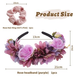 1 x Rose Headband and 1 x Rose Hair Scrunchie, Elegant Women's Hair Accessories, Hair Accessories, Party Hair Accessories, Clothing Accessories