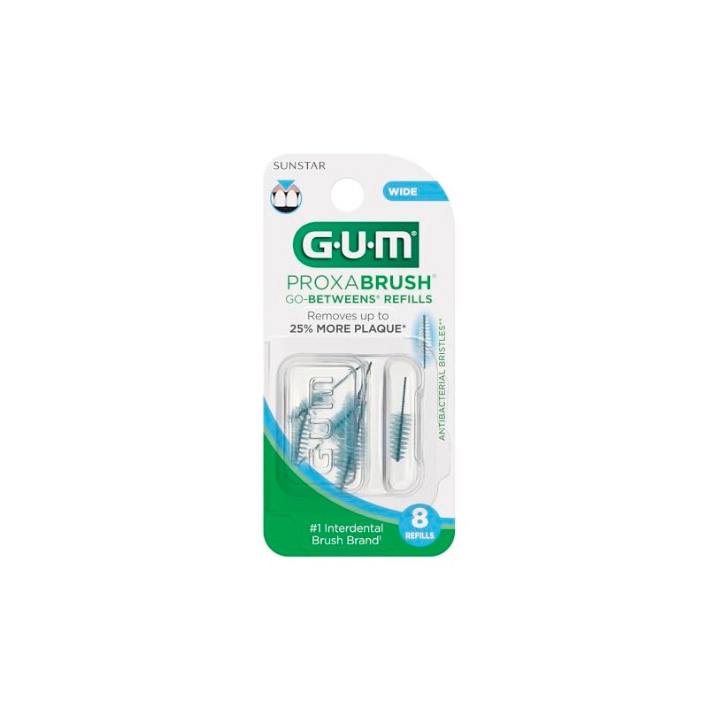 cepillo para polvo interdental Gum Proxabrush Go-Betweens, Ancho, 48 Refills