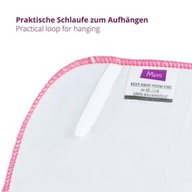 Mias 10 Baby washcloths Made of Molton Flannel, White-Rose, Cotton, Non Toxic/Baby Cloths/Cosmetic Cloths/All-Purpose Cloths