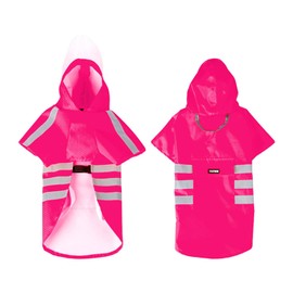 DICOCO Pet Raincoat, Waterproof, Windproof, Transparent Cap, Dog Clothes, Cat Clothes, Reflective Tape, Storage Pockets, Adjustable Neck, Torso, Foot, Soccer Pattern, Ultra Lightweight, Breathable, 8