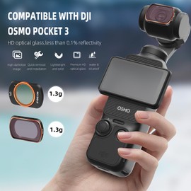 REYGEAK Pocket 3 ND CPL Filter Kit for DJI OSMO Pocket 3, 4 Pack Magnetic ND16 ND64 ND256 CPL Polarizing & Neutral Density Filter HD Multi-Layer Optical Glass/Aluminum Frame