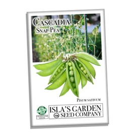 Cascadia Sugar Snap Pea Seeds, 50+ Heirloom Seeds Per Packet, (Isla's Garden Seeds), Non GMO Seeds, Botanical Name: Pisum sativum