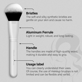 Makeup Brushes Set, Mlemle Professional 25 Pcs Makeup Kit, Include Foundation Powder Blush Concealers Eye shadows 21 Pcs Makeup Brushes and 2 Powder Puff, 2 Makeup Sponge(B01-white)