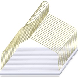 Didaey 20 Pcs Gold Dry Cleaner Hangers 18" Drapery Hanger and Tubes Tablecloth Hangers Blanket Hanger Drapery Hangers with Strong 10.5 Gauge Wire for Heavy Items