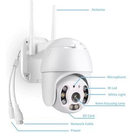 Outdoor WiFi Dome Security 2MP/3MP/5MP Camera – Full HD 1080P, Motion Detection, Night Vision, IP66, 360° Coverage