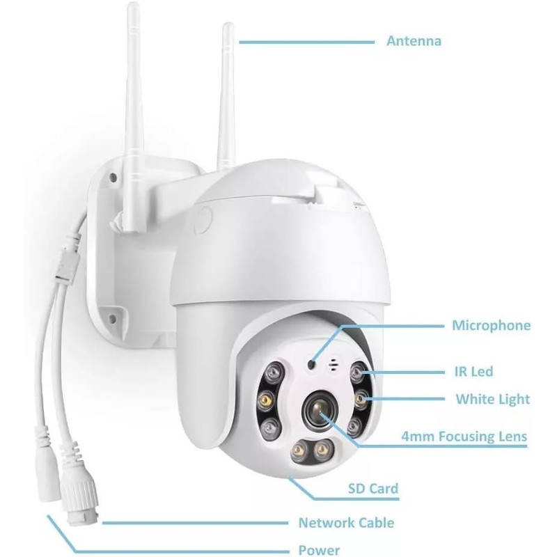 Outdoor WiFi Dome Security 2MP/3MP/5MP Camera – Full HD 1080P,