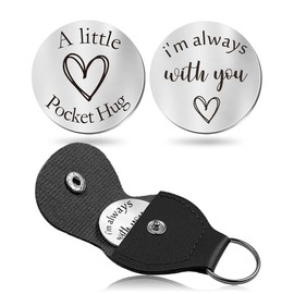 CINDYHE Pocket Hug Token keychain Gifts for Men Women Him Her Dad Mom Son Daughter Brothers Sisters Teacher Boy Girl Friends, I'm Always With You