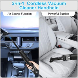 Handheld Vacuum Cordless, 16000pa Car Vacuum Cleaner High Power, 2 Speed Modes Mini Vacuum Cleaner with 2 Filters, Car Vacuum Portable Cordless with Air Blower for Home Office Pet Hair