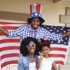Watayo 2 Pcs 4th of July Decoration Glitter Top Hat,