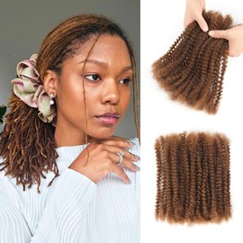 Afro Kinky Curly Human Hair Bulk for Permanent Micro Locs/Twists/Braids, Repair Locs - 1 Pack, 50 Gram (30#, 18inch)