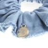 VingTAINE HS-95 Denim Fringe Scrunchie Hair Accessory, blue (light)
