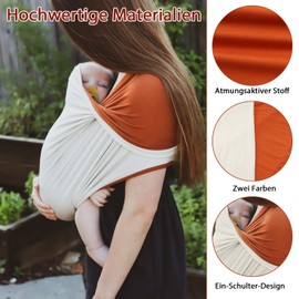 Aohcae Tragetuch Baby Neugeboren, Babytragetuch Ohne Binden Babytrage Neugeborene ab Geburt Tragetuch Baby Ohne Binden für Neugeborene mit Einem Gewicht von Bis zu 16 KG