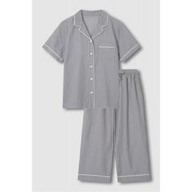 JAJU [JAJU] Women's Light Cotton 7/8 Pajama Set_Light Gray