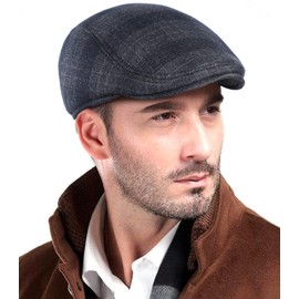 Comilaka Men's Beret Cap Gatsby Flat Cap Newsboy Flat Cap Driving Cabbie Men's Hat, blue