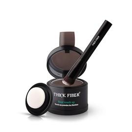 THICK FIBER Root Powder - Hair Concealer for Hair Thickening for Women and Men, Waterproof Hair Makeup for Concealing Roots - 4 g (Medium Brown)