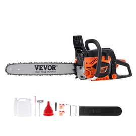 VEVOR Gas Chainsaw 52CC 2-Cycle Gasoline Powered Chainsaw 18 Inch Handheld Cordless Petrol Chain Saws For Forest, Wood, Garden and Farm Cutting Use