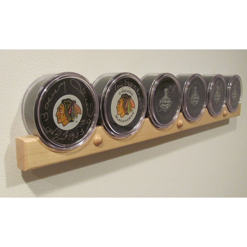Hockey Puck Display CASE Holder/Rack (6)