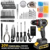 AwxryoX Brushless Compact Drill Tool Set, 60N.m 20V Cordless Drill