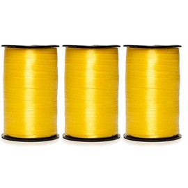Curling Ribbon (Gold) 3/16-Inch Wide by-500 Yards Each Spool (3 Pack)