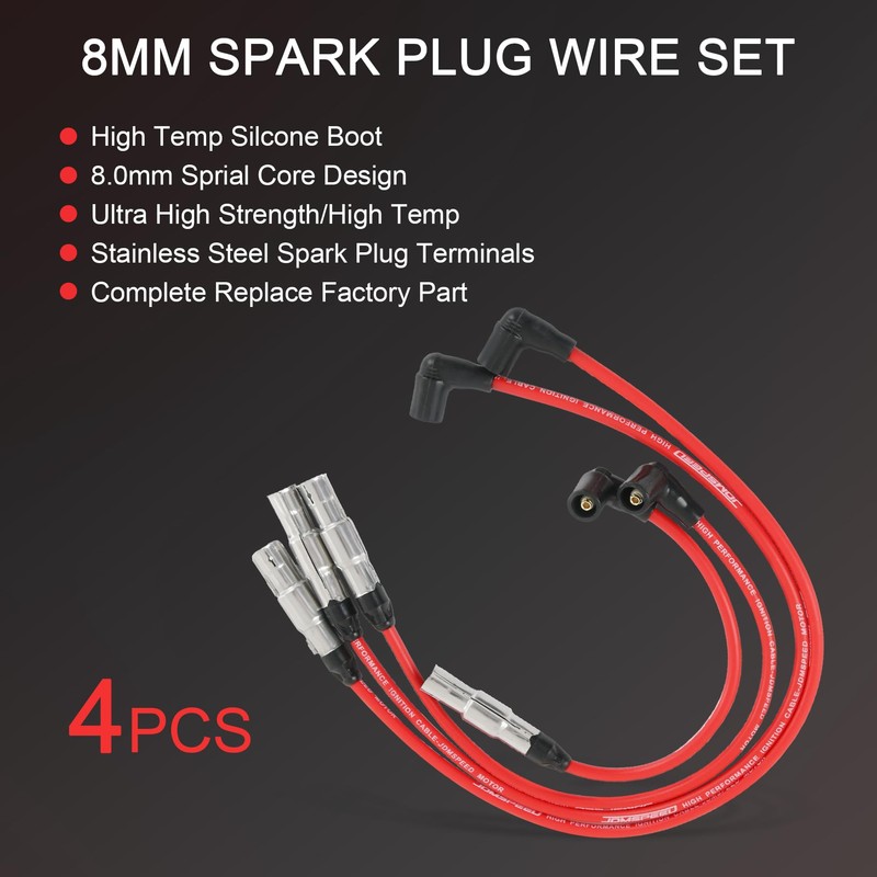 JDMSPEED - Juego de cables de bujía de 8 mm