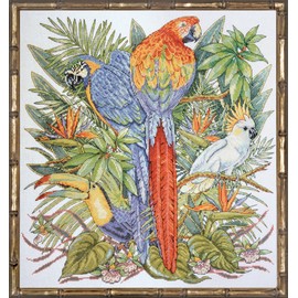 Tobin 14 Count Birds of Paradise Counted Cross Stitch Kit, 16 by 17-Inch