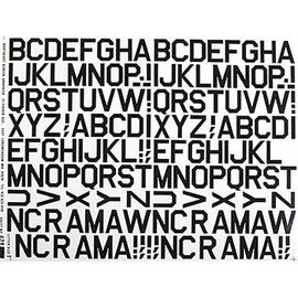 Major Decals Pressure Decal Alphabet Black 1" MAJ429PB