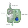 BAKUN Compact Leather Car Key Case, Zipper Key and Card