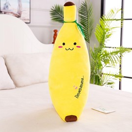 NatureMan Cute Banana Stuffed Animal Plush Toys Soft Comfortable Banana Pillow Long Pillow Sleeping Doll Birthday Gifts for Kids 40cm