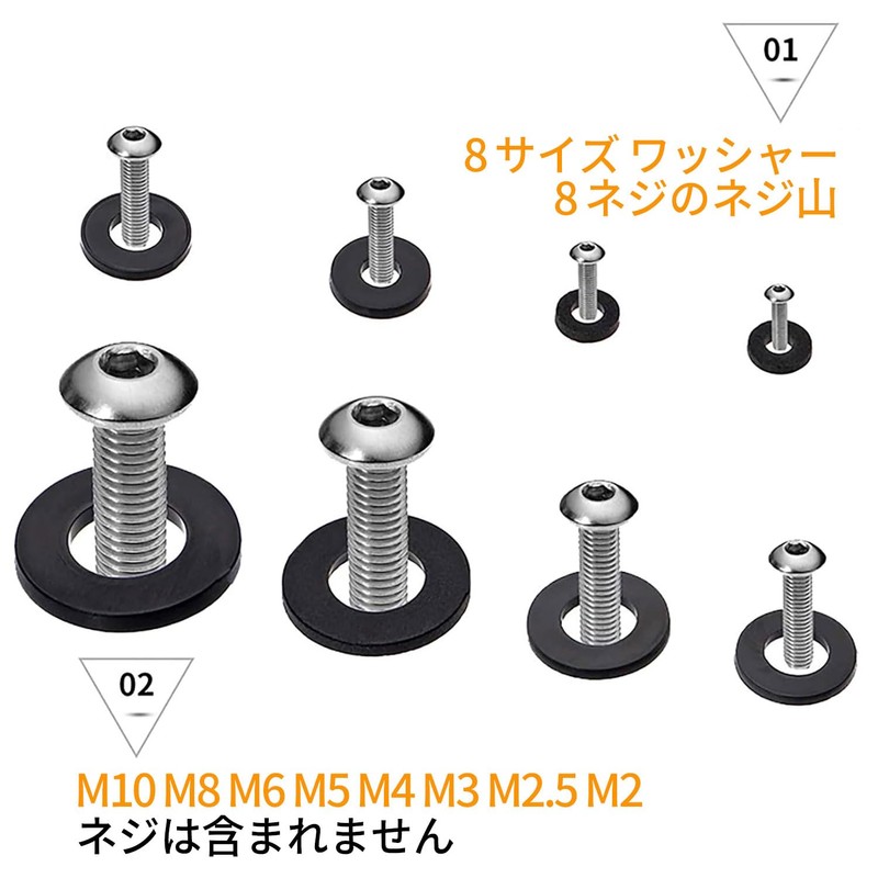 Nylon Flat Washers M2 to M10 (M2 M2 M2.5 M3