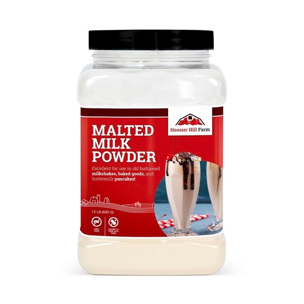 Old-fashioned Malted Milk Powder by Hoosier Hill Farm, 1.5 LB (Pack of 1)