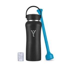 DYLN Alkaline Water Bottle | Portable Hydrogen Water Bottle Creates Hydrogen-Rich Water up to 9.5 pH | Vacuum Insulated Stainless Steel Keeps Water Cold for 24 Hours | 25 oz, Black