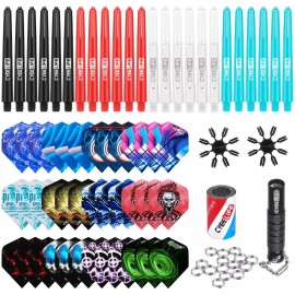 CyeeLife Dart Accessories kit,Flights+Shafts+Sharpener+Tool+Rings+Protectors