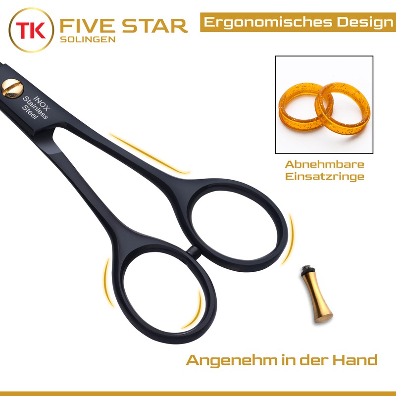 Five Star Solingen Vegas Black Professional 6 Inch Sharp Hairdressing