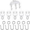 60Pcs Stainless Steel Curtain Track Hooks Rollers for Ceiling