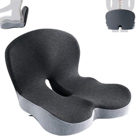 Cojín para Silla de Oficina, Cojín para Coxis y Ciática Lumbar, Cojín Ortopédico de Espuma Viscoelástica, Cojines para Silla Ergonómicos, Funda Lavable, Apto para Hogar Automovil en Todas Estaciones