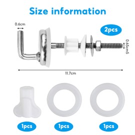 Toilet Seat Fittings, 2PCS Toilet Seat Hinges, Toilet Seat Fixings with Fittings and Repair Parts Compatible, Quick Release Toilet Seat Hinges for WC Toilet Blind Holes